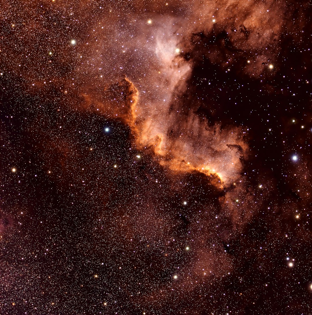 Telescope pointing to night sky